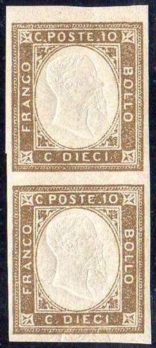 1861 - 10 cent. terra dombra, non ... 