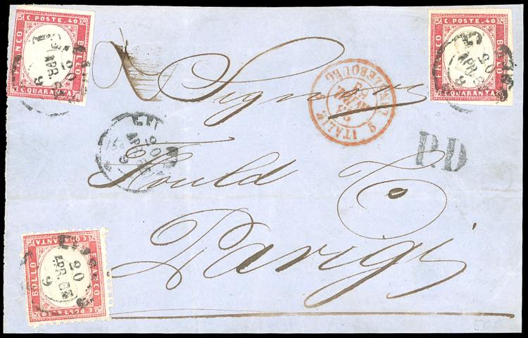 1863 - 40 cent. rosa (3d), ... 