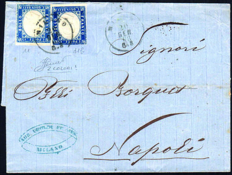 1863 - 15 cent. azzurro tipo ... 