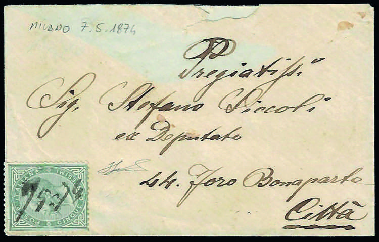 1874 - 5 cent. De La Rue, tiratura ... 