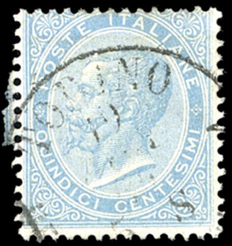 1863 - 15 cent. celeste chiaro, De ... 