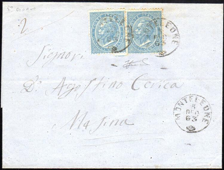 1863 - 15 cent. azzurro celeste De ... 
