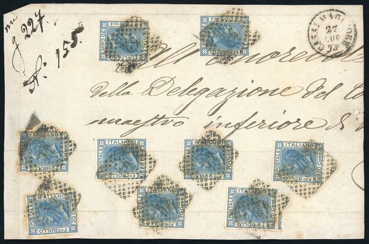 1867 - 20 cent. azzurro, tiratura ... 