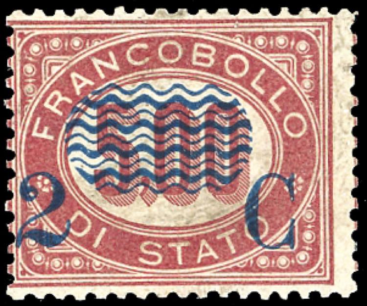 1878 - 2 cent. su 5 lire Servizio ... 