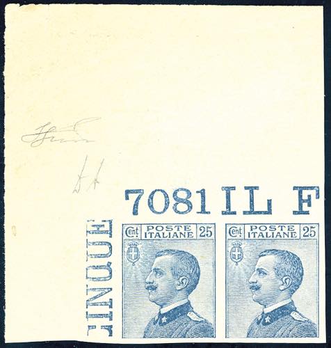 1908 - 25 cent. azzurro Michetti ... 