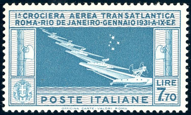 1930 - 7,70 lire Crociera Balbo ... 