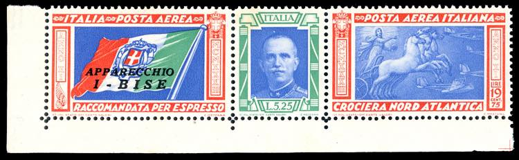 1933 - 19,75 + 5,25 lire Trittico ... 