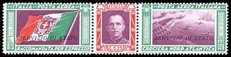 1933 - 5,25 + 44,75 lire trittico ... 