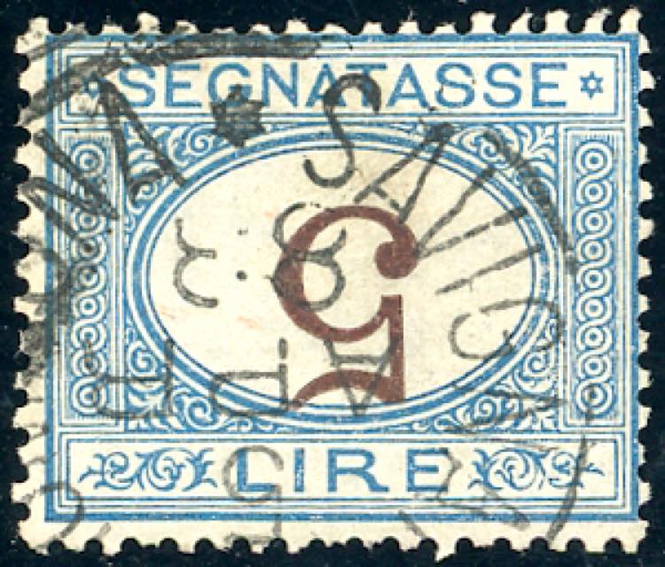1874 - 5 lire azzurro e bruno, ... 
