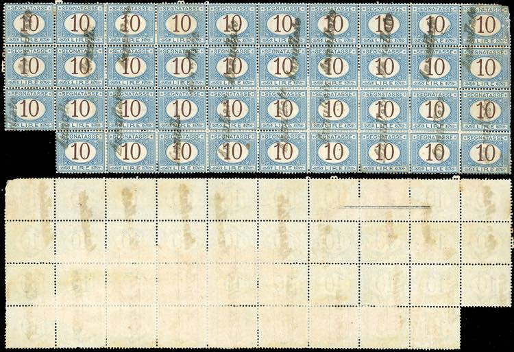 1870 - 10 lire azzurro e bruno ... 