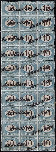 1874 - 10 lire azzurro e bruno ... 