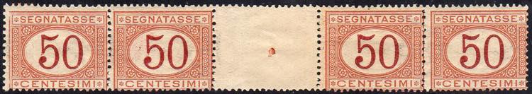 1890 - 50 cent. arancio e carminio ... 