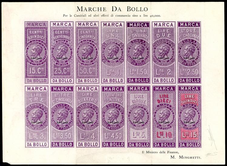 1863 - Foglietto contenente 14 ... 