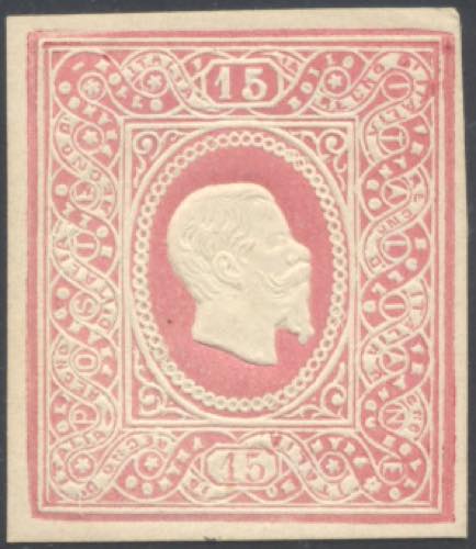 1864 - 15 cent. Saggio Re, ovale ... 