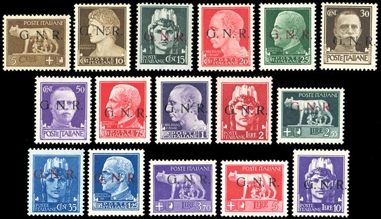 1943 - Soprastampati G.N.R. di ... 