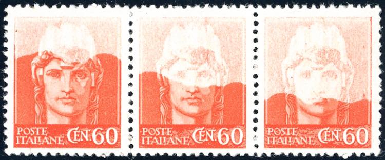 1945 - 60 cent. arancio, striscia ... 