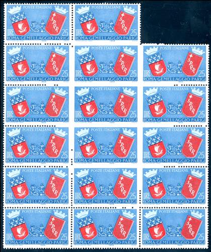 1959 - 25 lire Roma-Parigi, blocco ... 