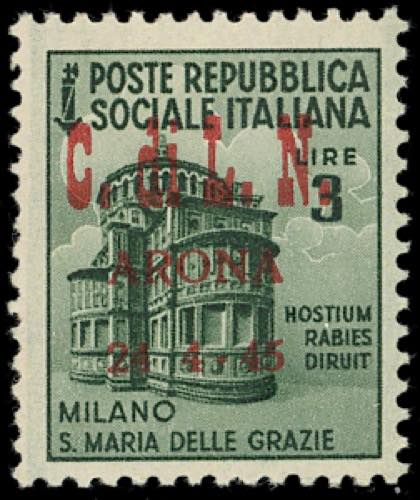 ARONA 1945 - 3 lire Monumenti ... 