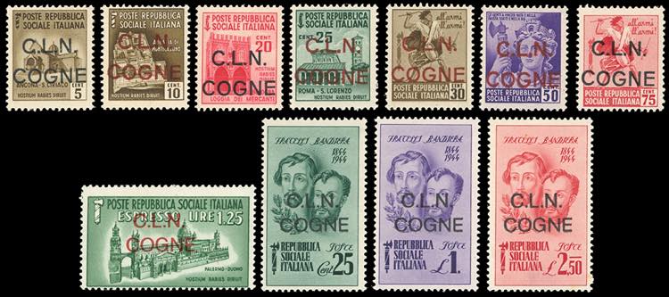 COGNE 1945 - Undici valori ... 