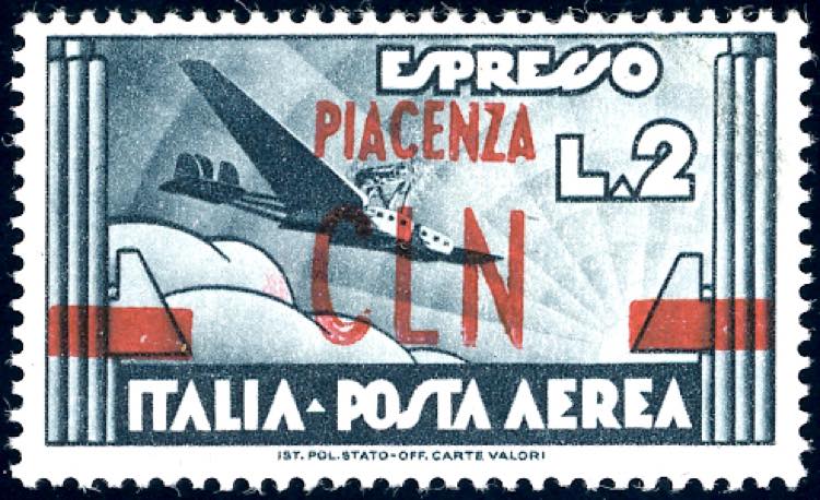 PIACENZA POSTA AEREA 1945 - 2 lire ... 