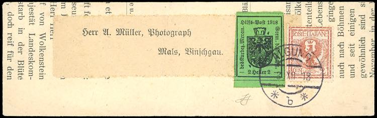 MERANO 1918 - 2 h. verde, II tipo ... 