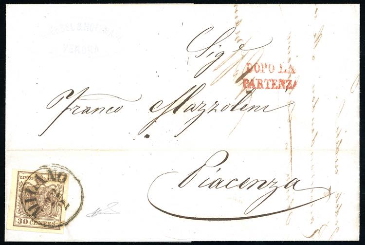 1855 - 30 cent. bruno lillaceo, II ... 