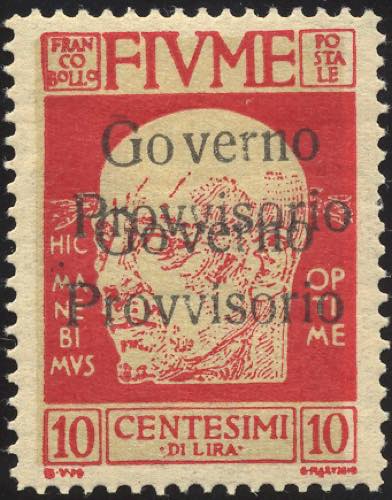 FIUME 1921 - 10 cent. doppia ... 