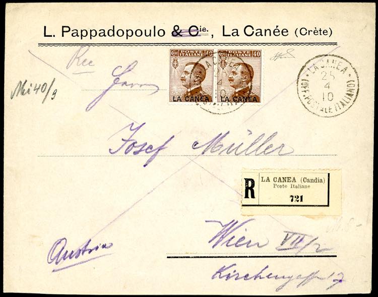 LA CANEA 1910 - 40 cent. Michetti ... 