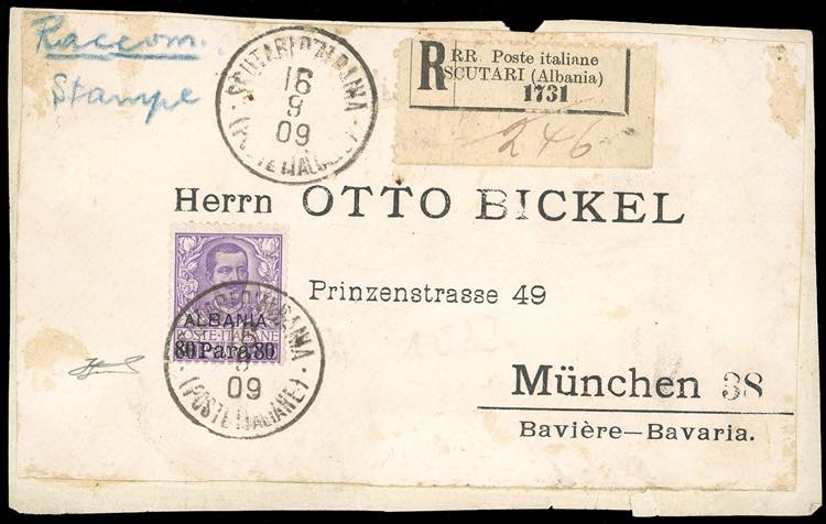 ALBANIA 1909 - 80 pa. su 50 cent. ... 