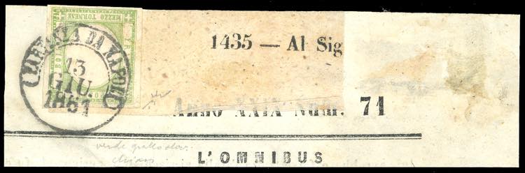 1861 - 1/2 tornese verde giallo ... 