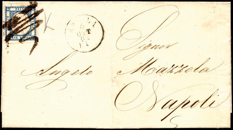 1862 - 2 grana azzurro chiaro ... 