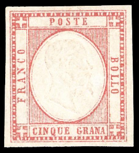 1861 - 5 grana rosa carminio (21), ... 