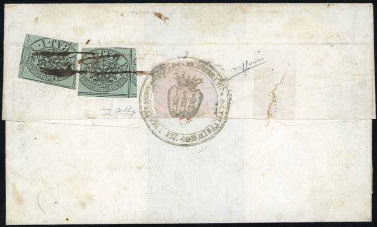 1857 - 1 baj verde grigiastro (2), ... 