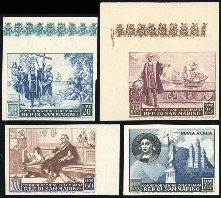 1952 - Colombo, i quattro valori ... 