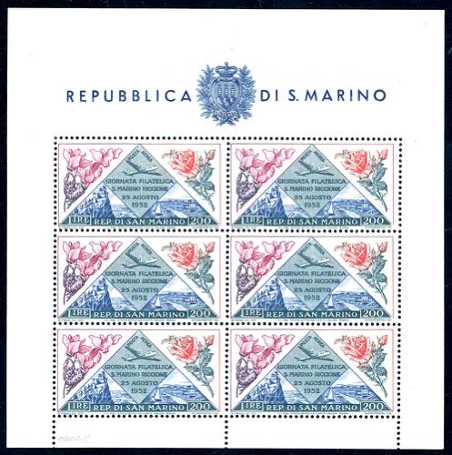 1952 - 200 lire Fiori, foglietto ... 