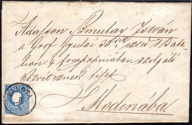 AUSTRIA 1859 - 15 k. azzurro, II ... 