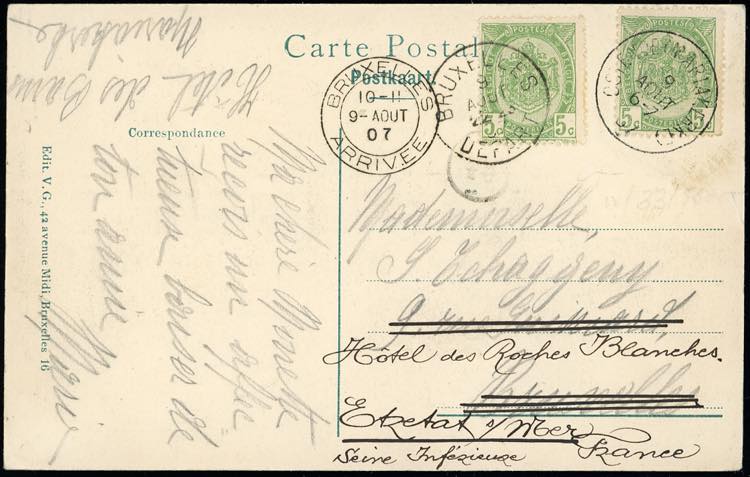 BELGIO/FRANCIA 1907 - Redirected ... 