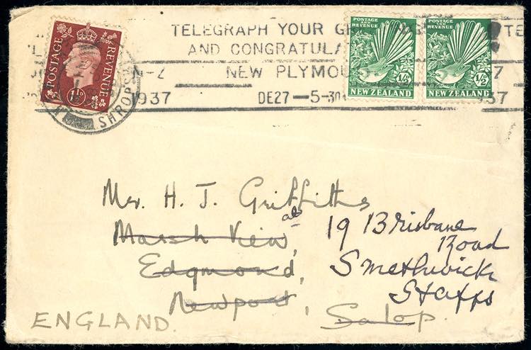 NUOVA ZELANDA/GRAN BRETAGANA 1937 ... 