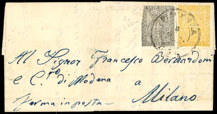 1854 - 10 cent. bianco, bordo di ... 