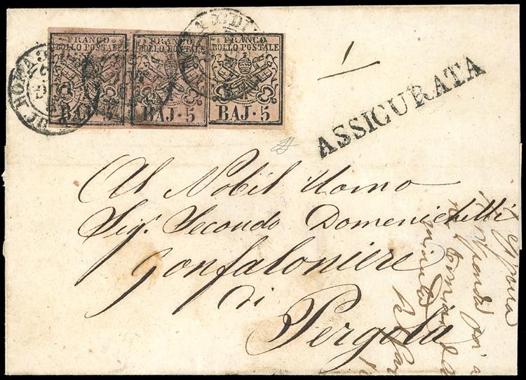 1856 - 5 baj rosa (6), coppia e ... 