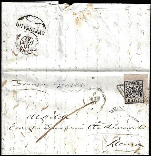 1857 - 5 baj bianco rosaceo, ... 