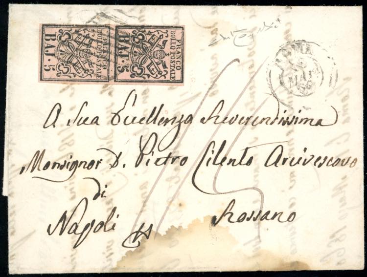 1860 - 5 baj rosa carminio (6A), ... 