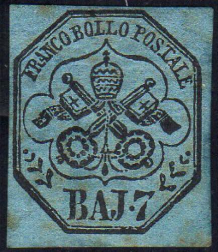 1852 - 7 baj azzurro (8), nuovo, ... 