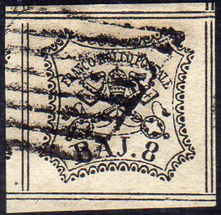 1852 - 8 baj bianco, otto filetti ... 