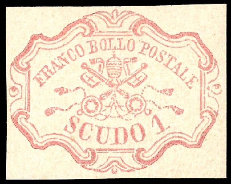 1852 - 1 scudo rosa carminio (11), ... 