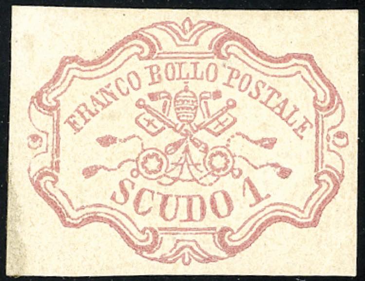 1852 - 1 scudo rosa carminio (11), ... 