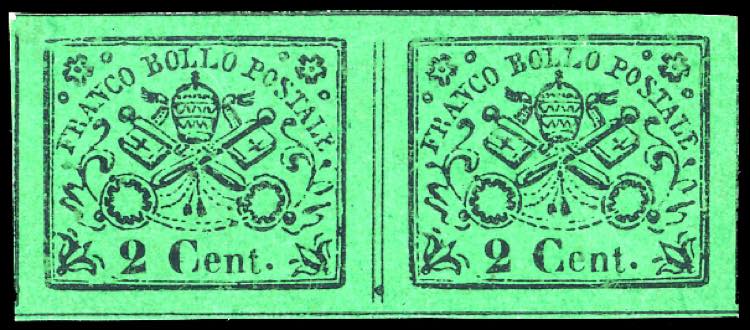 1867 - 2 cent. verde giallo (13), ... 