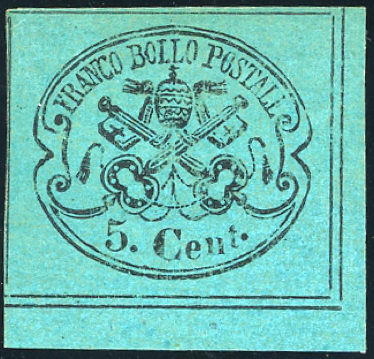 1867 - 5 cent. azzurro verdastro, ... 