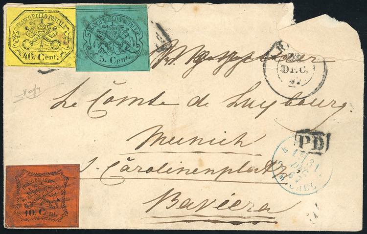 1867 - 5 cent. azzurro verdastro, ... 