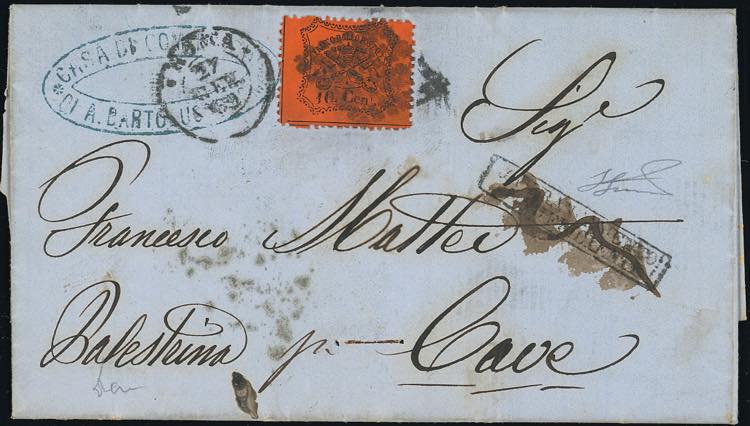 1869 - 10 cent. arancio vermiglio ... 